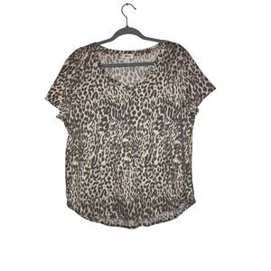 Style & Co Animal Print V-neck Comfortwear Tee Size XL